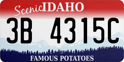 ID license plate 3B4315C