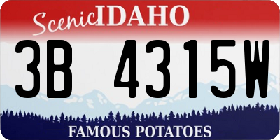 ID license plate 3B4315W