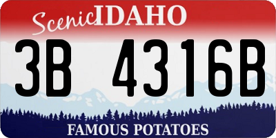 ID license plate 3B4316B
