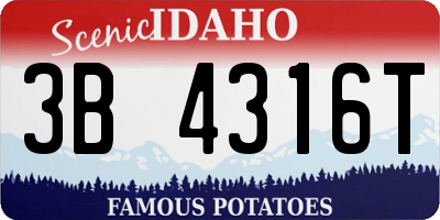 ID license plate 3B4316T