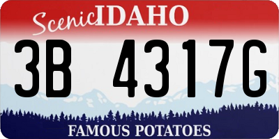 ID license plate 3B4317G