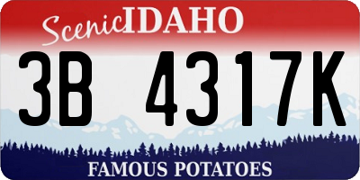 ID license plate 3B4317K