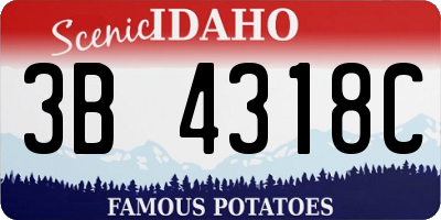 ID license plate 3B4318C