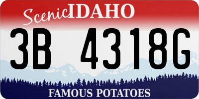 ID license plate 3B4318G