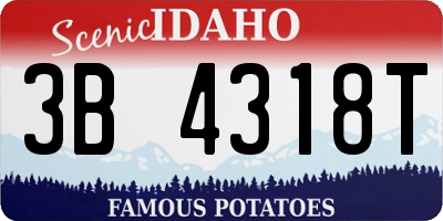 ID license plate 3B4318T