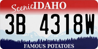 ID license plate 3B4318W