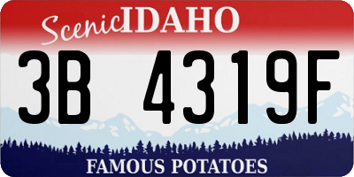 ID license plate 3B4319F