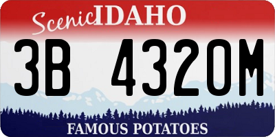 ID license plate 3B4320M