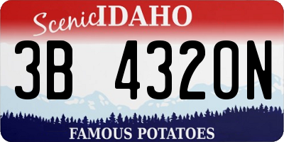 ID license plate 3B4320N