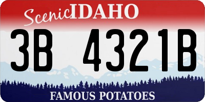 ID license plate 3B4321B
