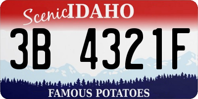 ID license plate 3B4321F