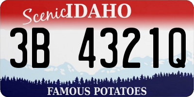 ID license plate 3B4321Q