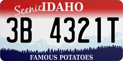 ID license plate 3B4321T