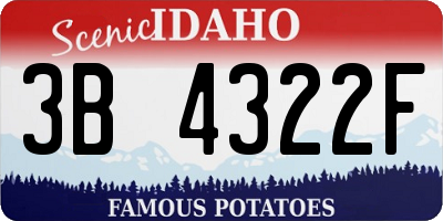 ID license plate 3B4322F