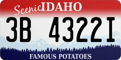 ID license plate 3B4322I