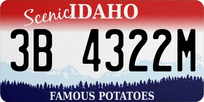 ID license plate 3B4322M