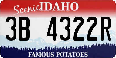 ID license plate 3B4322R
