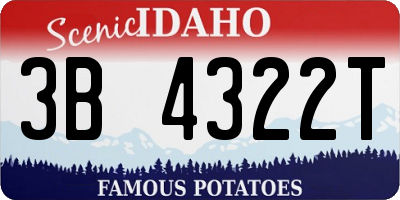 ID license plate 3B4322T