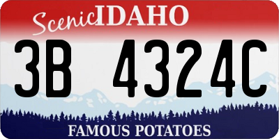 ID license plate 3B4324C