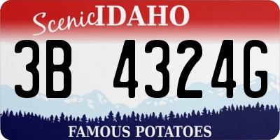 ID license plate 3B4324G