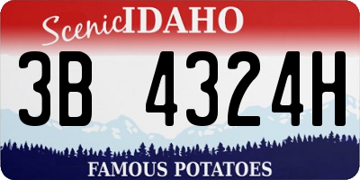 ID license plate 3B4324H
