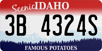ID license plate 3B4324S