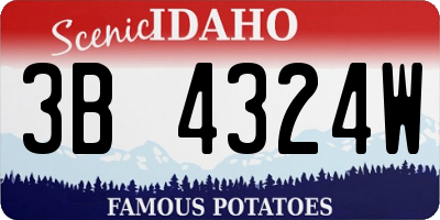 ID license plate 3B4324W