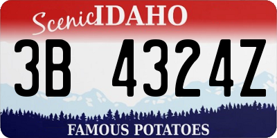ID license plate 3B4324Z