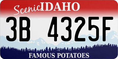 ID license plate 3B4325F