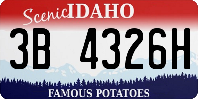ID license plate 3B4326H