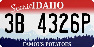 ID license plate 3B4326P