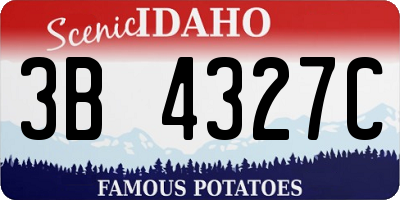 ID license plate 3B4327C