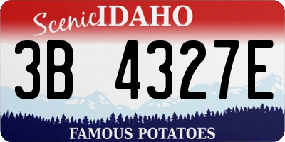ID license plate 3B4327E