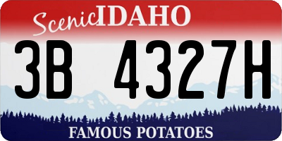 ID license plate 3B4327H