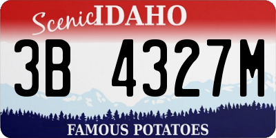 ID license plate 3B4327M