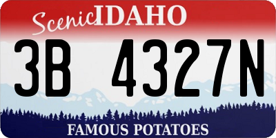ID license plate 3B4327N