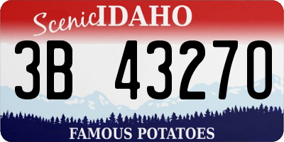 ID license plate 3B4327O