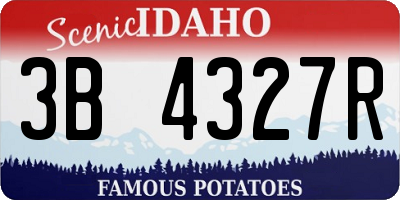 ID license plate 3B4327R