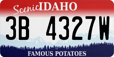 ID license plate 3B4327W