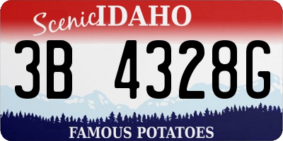 ID license plate 3B4328G