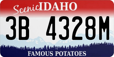 ID license plate 3B4328M