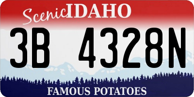 ID license plate 3B4328N