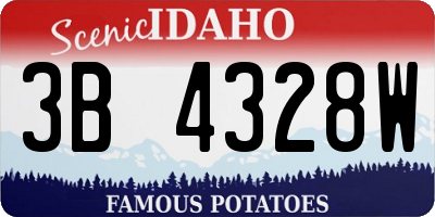 ID license plate 3B4328W