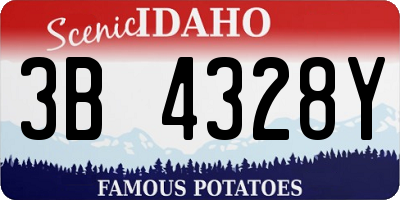 ID license plate 3B4328Y
