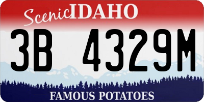 ID license plate 3B4329M