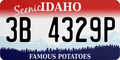 ID license plate 3B4329P