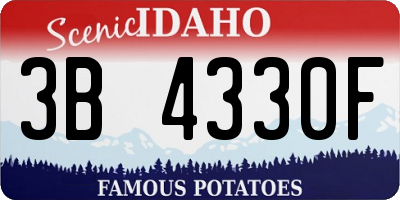 ID license plate 3B4330F