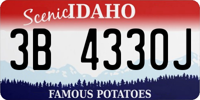 ID license plate 3B4330J