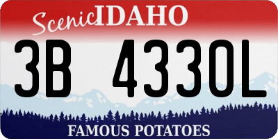 ID license plate 3B4330L
