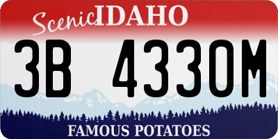 ID license plate 3B4330M